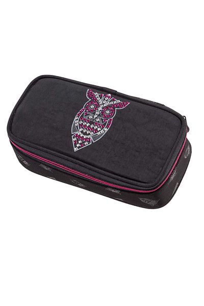 walker Pencil Case Model Fame 2.0, Oval, Unequipped, 21 X 10 X 6 Cm, With Zipper, Black