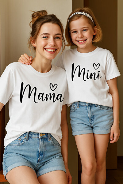 SVART WEAR Set de tricou combinat mamă și fiică Tricou Twin Girl Kid Mother (...