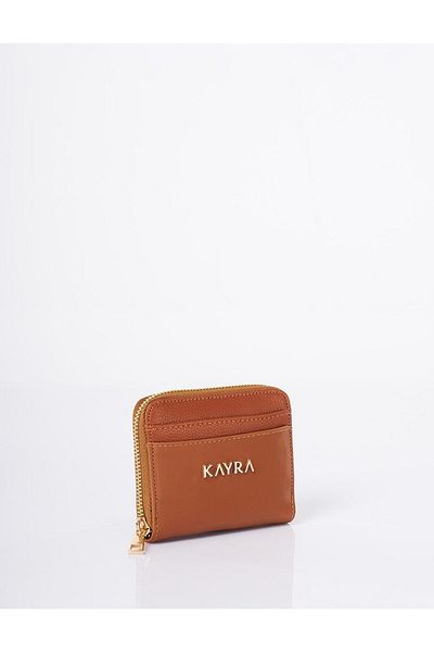 Kayra Mini portofel Camel cu logo