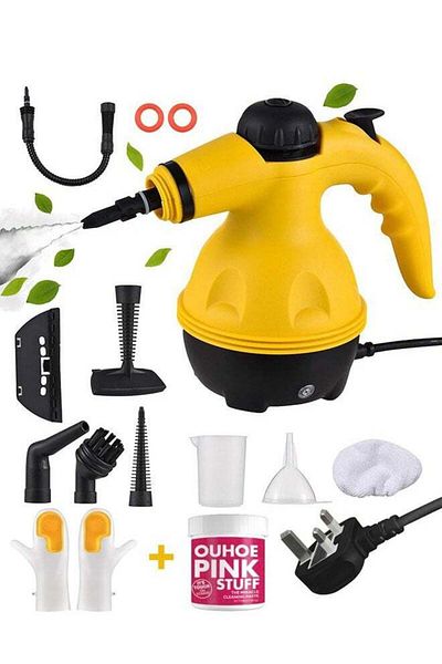 COOYA Portable Household Kitchen Steam Cleaner with Safety Lock & 9 Accessory Kit (Yellow)