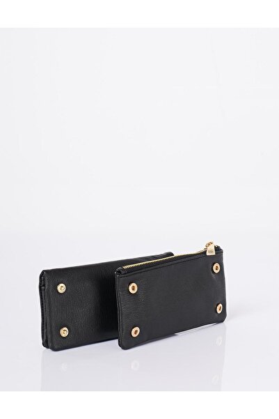 Kayra Fermuarlı Geniş Cüzdan Siyah