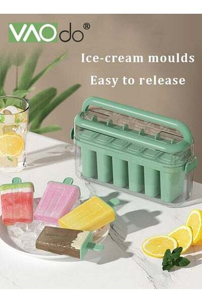 VAODO 6PCS Large Popsicle Molds with Carry Handle and Storage Holder DIY Popsicle Molds