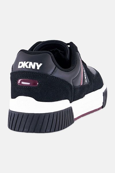 Dkny حذاء كاجوال برباط متوسط الحجم للرجال، أسود