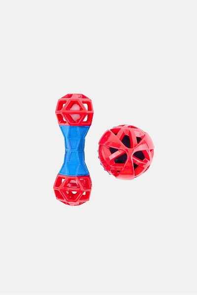 Posh Paws 2Pcs Teether Dog Toy, Multicolor
