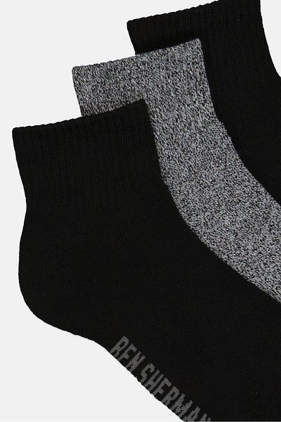 Ben Sherman Men 7 Pairs Brand Logo Quarter Cut Socks, Multicolor