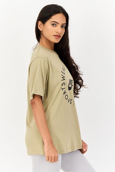 Nike Women Sportswear Fit Short Sleeves Running T-Shirt, Khaki