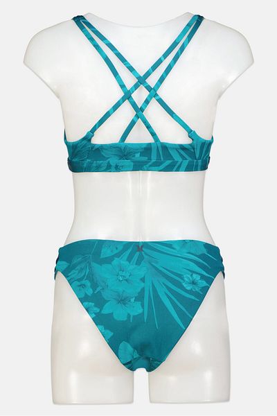 Hurley Women 2 Pcs Allover Print Padded Top And Bottom Bikini Set, Green
