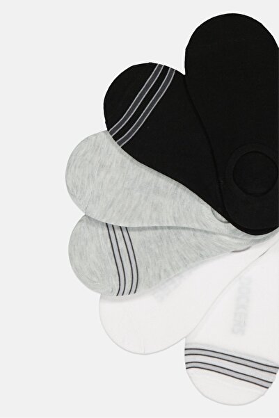 Dockers Men 6 Pairs Brand Logo Silicone Heel Socks, Multicolor