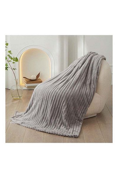 COOYA Throw Blanket,Soft Plush Warm,for Bed Sofa Camping Travel,Cozy Grey,150x200cm