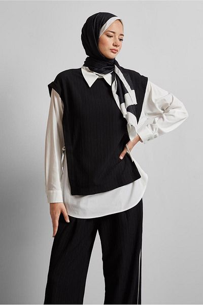 Alvina Shirt Collar Pants Suit 45754