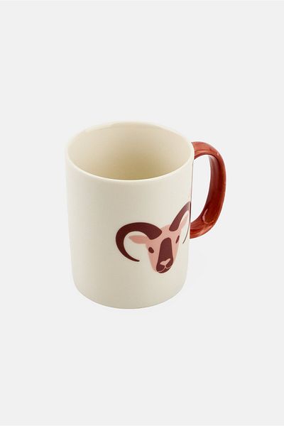 Muy Mucho Ceramic Aries Zodiac Mug 330ml, White