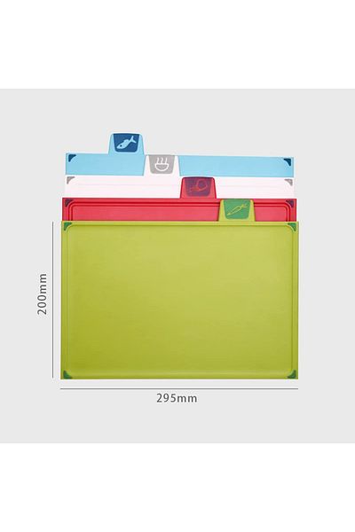 COOYA Cutting Board and Knife Set With Holder,4 Color Coded Chopping Boards&Knives,Drying Holder Organizer