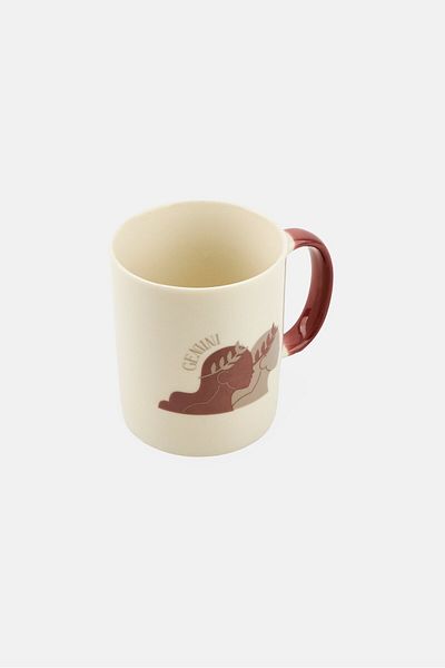 Muy Mucho Ceramic Gemini Zodiac Mug 330ml, White