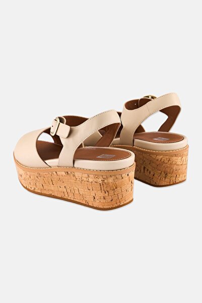Fitflop Women Adjustable Buckle Wedge Sandals, Beige