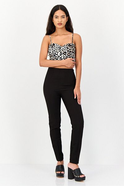 Koton Women Slim Fit Solid Skinny Pants, Black