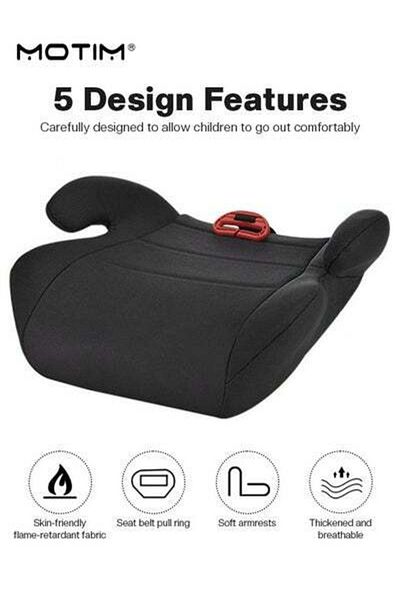 MOTIM Kids Baby Safety Car Seat Cushion, Ergonomic Car Seat Booster for 3-12 Years Olds