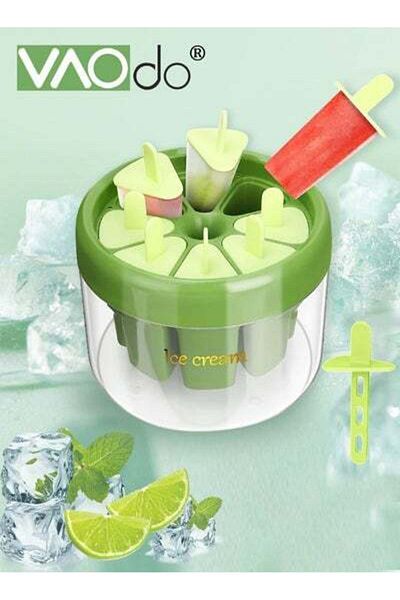 VAODO 8PCS Ice Cream Molds Easy Release Popsicles Molds Holder Reusable BPA Free Popsicle Maker