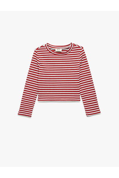 Koton Tricou cu mânecă lungă cu decolteu în dungi