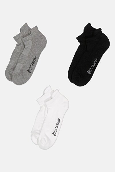 Rocawear Men 3 Pairs Brand Logo Ankle Socks, Multicolor