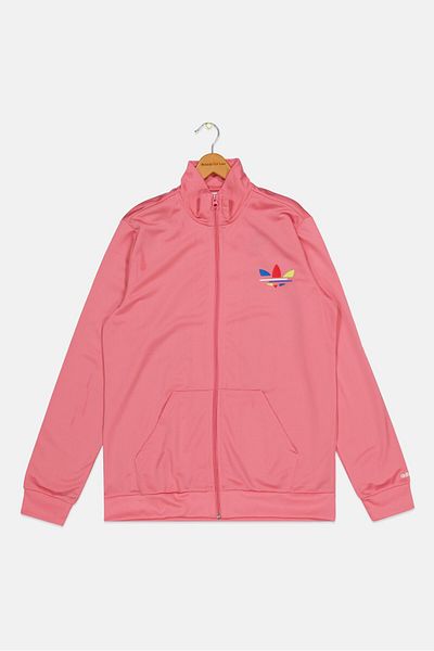 adidas Kids Boy Sport Fit Brand Logo Training Jacket, Pink