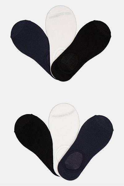 Ben Sherman Men 6 Pairs Brand Logo Silicone Heel Socks, Multicolor