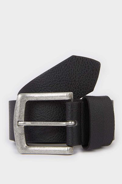 DeFacto Men's Rectangular Buckle Faux Leather Casual Belt F6805Axns