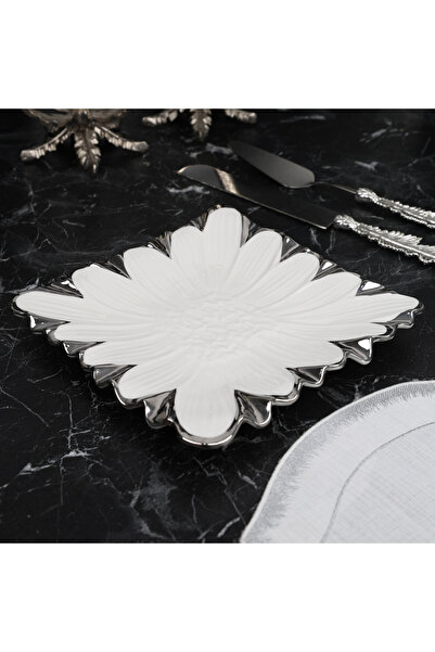 ROY KING FLORA SILVER KARE SUNUM TABAK 24*24 CM