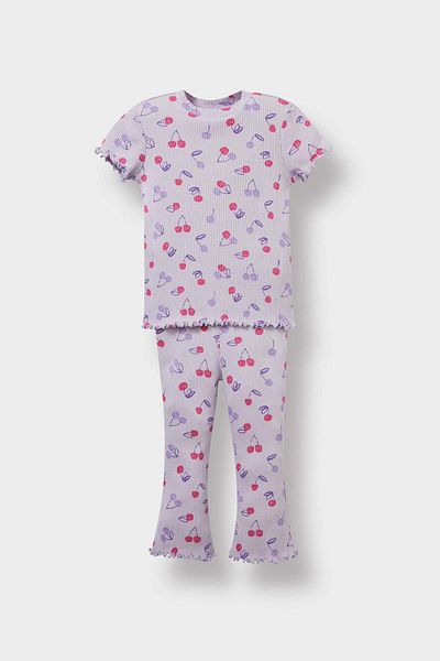 DeFacto Baby Girl 2Pcs Set Patterned Ribbed Camisole Short Sleeve T-Shirt Leggings F3510A525Au