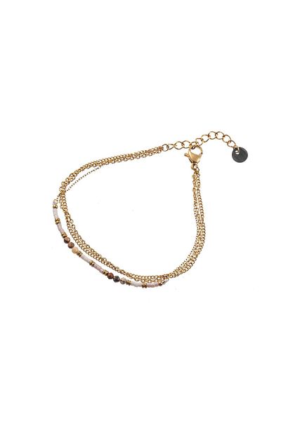 Go Dutch Label 3 lines Beads (gold stainless steel)