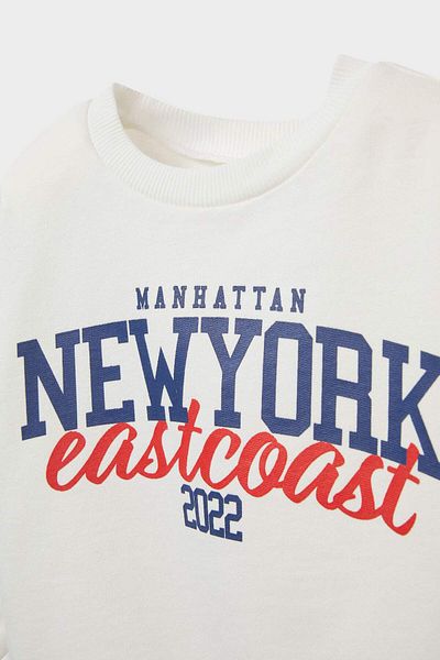 DeFacto Baby Boy Crew Neck Printed Sweatshirt E9222A525Au