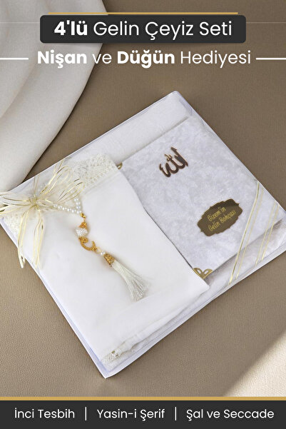 Furkan Neşriyat Hediyelik ve Çeyizlik 4’lü Gelin Bohçası Seti – Namaz Başörtü...