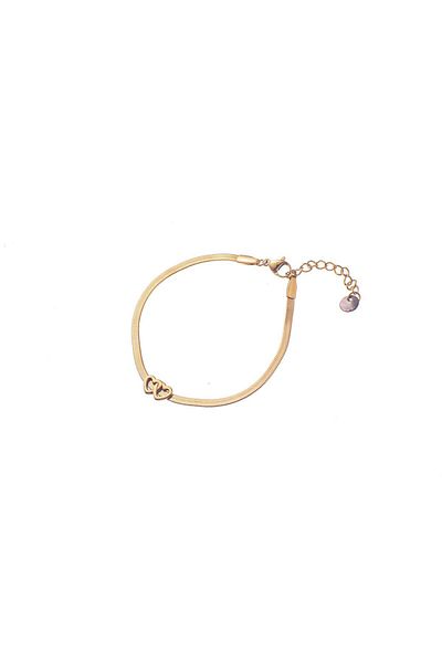 Go Dutch Label 2 Hearts (golden stainless steel)