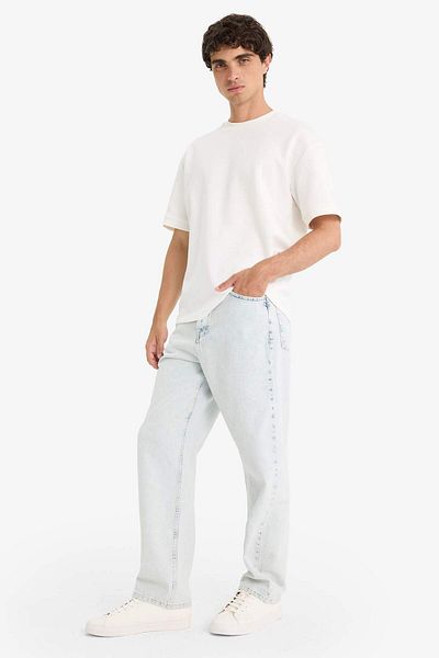 DeFacto Baggy Fit Πλυνανόμενο Παντελόνι Σε Ίσια Γραμμή F5669AX25AU