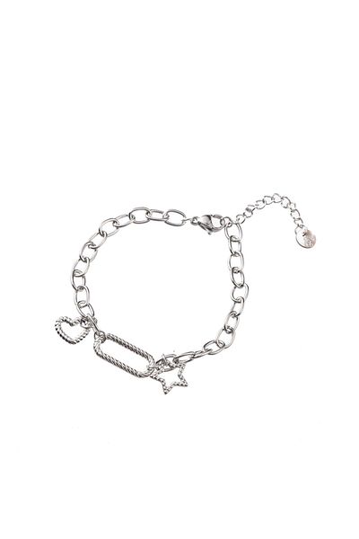 Go Dutch Label Heart & Star (Silver Stainless Steel)