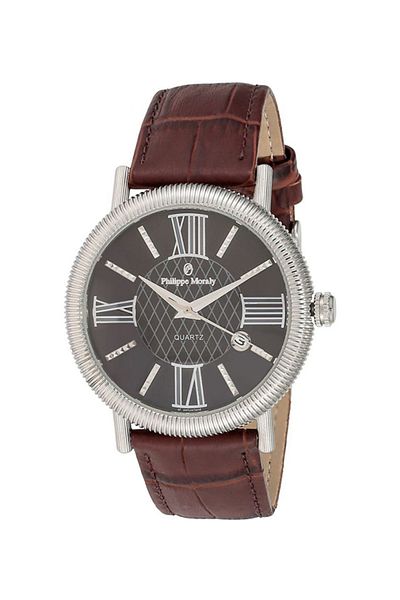 Philippe Moraly of Switzerland Men's Leather Analog Watch