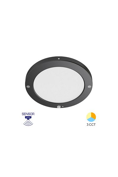Braytron Panel LED mic CORP LED CU SENZOR PT/ST 20W 3in1 ROTUND IP20 NEGRU