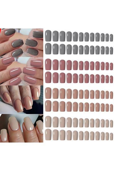 Choice 06 Bright 96pcs 96pcs Boxed 4color Short Nail Tips Ballet/Coffin/Square Full Cover Matte Bright Fals