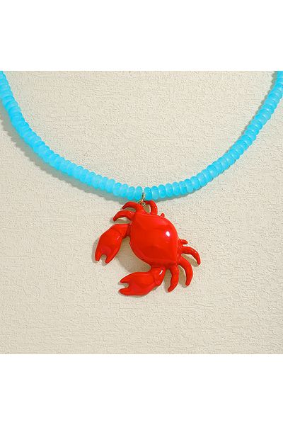 Choice Necklace ZAA Bohemia Crab Handmade Beaded Necklace Earrings For Women Fashion Summer Vacation Ocean