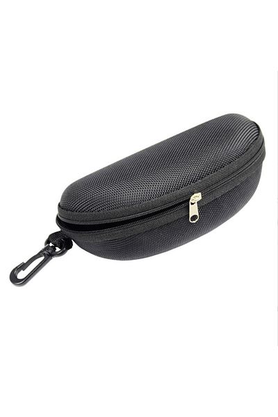 Choice Black Zipper Hard Shell Sunglasses Case And Glasses Box With Plastic Hook For Portable Travel Glasse
