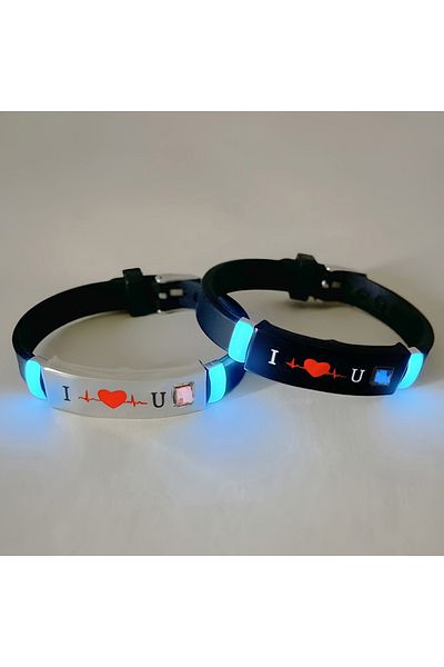 Choice black 16.5cm HKB1255 2 pieces/set of I LOVE YOU couple silicone bracelet fashion confession bracelet