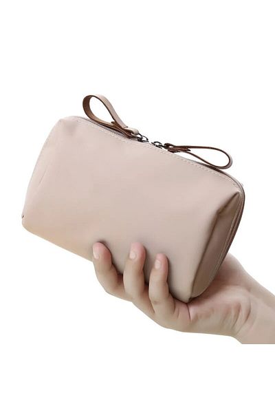 Choice BPA076-Khaki 2024 New Women Cosmetic Bag Solid Color Korean Style Makeup Bag Pouch Toiletry Bag Wate