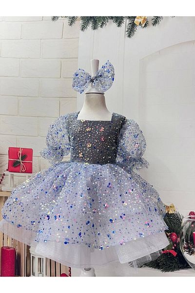 Nissa Blue Girl's Evening Dress