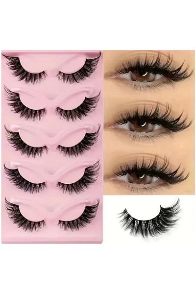 Choice 0.10mm C AS SHOW Hot Selling Look Natural Makeup 5 Pairs Cat Eye Lashes