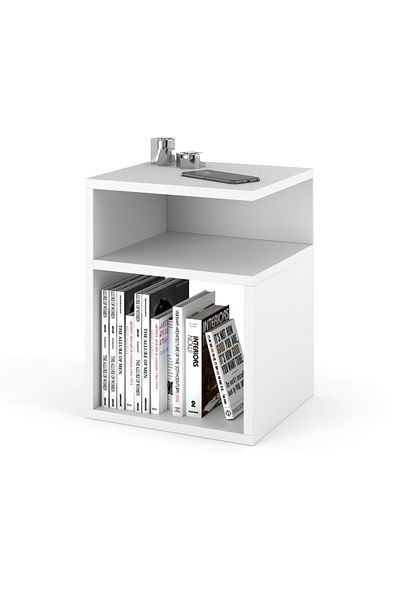 Meble Noptieră modernă albă 30 cm, noptieră, mobilier de dormitor Nakastlik