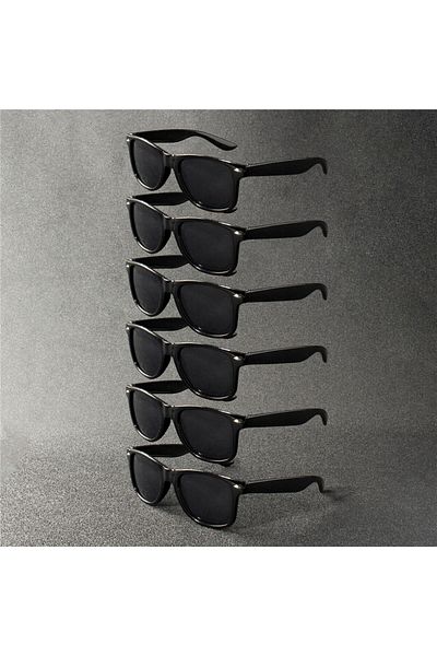 Choice 6PCS 6PCS Classic Black Square Fashion Glasses with Bolt Decoration For Party Photography Wedding Bi