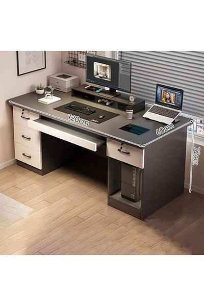 Türkiye Computer and Multifunction Table Home Office Workstation 120 CM with 3 Drawers