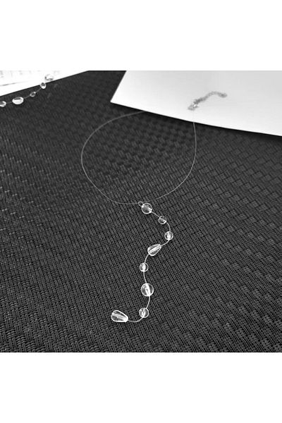 Choice tassel choker Niche Clear Dewdrop Glass Droplet Tassel Necklace Earrings Bracelet Minimalist Trendy