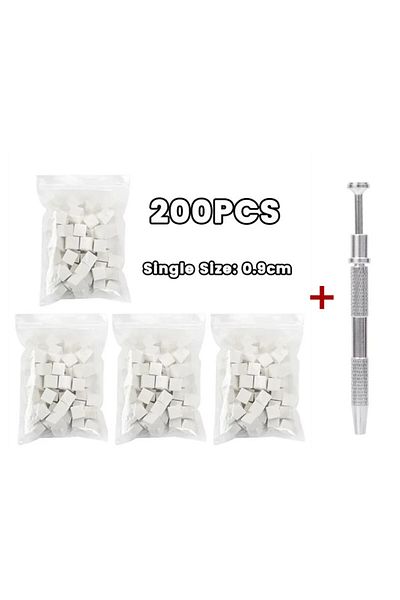 Choice 200 Set Mini Square Nail Art Sponge with 4 Claws Nail Sponge Metal Grabber Set Multipurpose Blush Gr