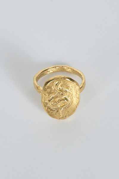 BE BLUE Gold Snake Figure Ring
