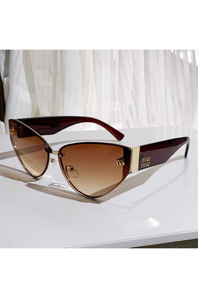 Choice Doublebrown 2025 New M Letter Cat Eye Sunglasses Internet Celebrity Ins Same Retro Sunglasses Women'
